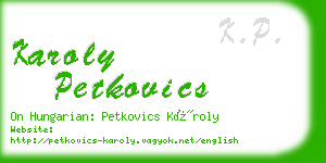 karoly petkovics business card